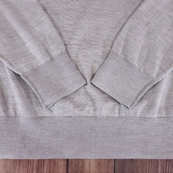 Brooks Brothers Mens Size XL Extra Fine Merino Wool Crewneck Sweater Gray - Picture 6 of 14